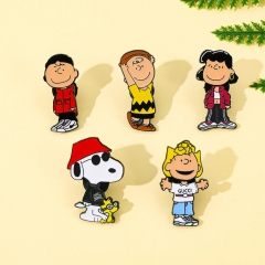 5 Styles Snoopy Cartoon Pin Anime Alloy Brooch