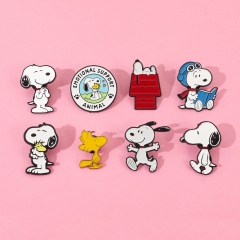 8 Styles Snoopy Cartoon Pin Anime Alloy Brooch