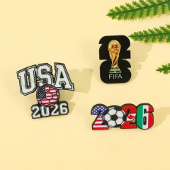3 Styles FIFA World Cup Cartoon Pin Anime Alloy Brooch