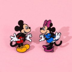 2 Styles Mickey Minnie Mouse Cartoon Pin Anime Alloy Brooch