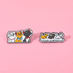 2 Styles The AristoCats Cartoon Pin Anime Alloy Brooch