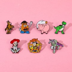 7 Styles Toy Story Cartoon Pin Anime Alloy Brooch