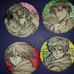 4 Styles Attack on Titan/Shingeki No Kyojin Cartoon Pin Anime Tinplate Brooch