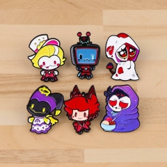 6 Styles Helluva Boss Cartoon Pin Anime Alloy Brooch