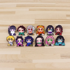12 Styles Demon Slayer: Kimetsu no Yaiba Cartoon Pin Anime Alloy Brooch