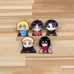 5 Styles Attack on Titan/Shingeki No Kyojin Cartoon Pin Anime Alloy Brooch