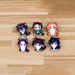 6 Styles Demon Slayer: Kimetsu no Yaiba Cartoon Pin Anime Alloy Brooch