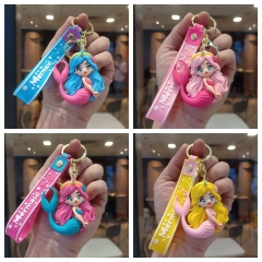 4 Styles The Little Mermaid Cartoon Anime PVC Figures Keychain