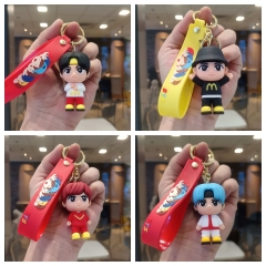 8 Styles K-POP BTS Bulletproof Boy Scouts Cartoon Anime PVC Figures Keychain