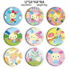 58mm 32 Styles Sanrio U*SA*HA*NA Cartoon Pin Anime Tinplate Brooch
