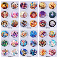 13 Styles 25MM 6PCS/SET One Piece Cartoon Pin Anime Tinplate Brooch