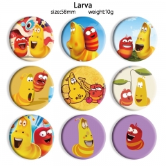 58mm 13 Styles Larva Cartoon Pin Anime Tinplate Brooch