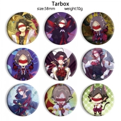58mm 9 Styles Tarbox Cartoon Pin Anime Tinplate Brooch