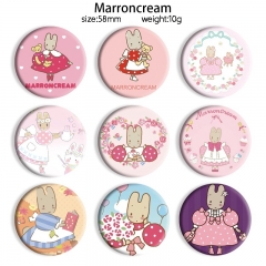 58mm 16 Styles Sanrio Marroncream Cartoon Pin Anime Tinplate Brooch