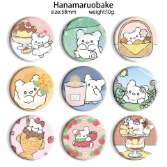 58mm 14 Styles Hanamaruobake Cartoon Pin Anime Tinplate Brooch