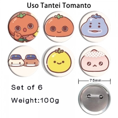 75mm 6PCS/SET Uso Tantei Tomanto Cartoon Pin Anime Tinplate Brooch