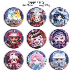 58mm 15 Styles Eggy Party Cartoon Pin Anime Tinplate Brooch