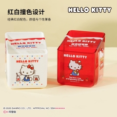 Hello Kitty两格笔筒卡通多功能透明收纳盒学生书桌整理收纳笔筒