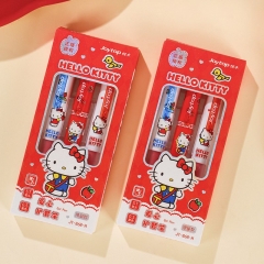 凯蒂猫按动中性笔0.5mm高颜值卡通黑色爱心护套笔水笔学生刷题笔