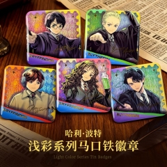 5 Styles Harry Potter Cartoon Pin Anime Tinplate Brooch
