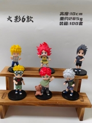 6PCS/SET 10cm Naruto Cartoon Anime PVC Figure Toy