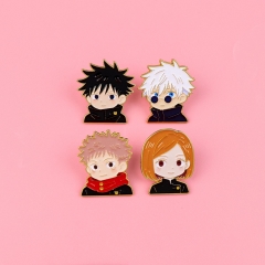 4 Styles Jujutsu Kaisen Cartoon Pin Anime Alloy Brooch