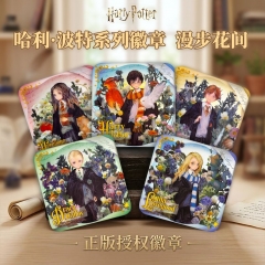 5 Styles Authentic Harry Potter Cartoon Pin Anime Tinplate Brooch