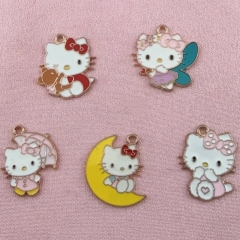 5 Styles 10PCS/SET Sanrio Hello Kitty Cartoon DIY Anime Alloy Pendant