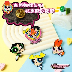 4 Styles Authentic The Powerpuff Girls Cartoon Alloy Pin Anime Brooch