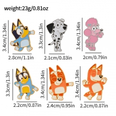 6件套卡通布鲁伊胸针Bluey宾果可可可爱牧牛犬动物徽章背包装饰