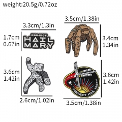 4pcs 挽救计划 Project Hail Mary 胸针套装科幻小说周边金属徽章
