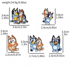 5pcs/set Bluey 布鲁伊宾果家族卡通滴油胸针徽章套装背包配饰
