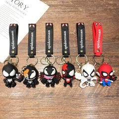 6 Styles Spider-Man Cartoon Anime Figure Keychain