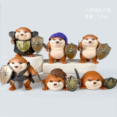 OPP Bag)6PCS/SET What the dog doing Cartoon Anime PVC Figure Toy