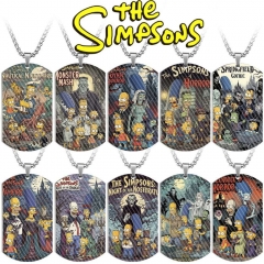辛普森一家 钛钢吊牌 The Simpsons彩印不锈钢项链狗牌