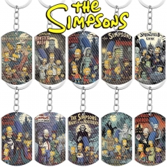 辛普森一家不锈钢钥匙扣狗牌 The Simpsons彩印钛钢箱包挂件