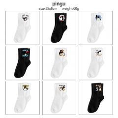 pingu  动漫印花长款中筒棉袜