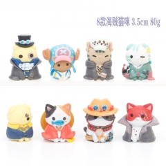 8PCS/SET One Piece Cartoon Anime PVC Figure Toy