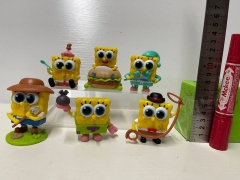 6PCS/SET 6-7CM SpongeBob SquarePants Patrick Star Cartoon Anime PVC Figures