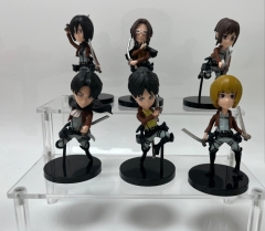 6PCS/SET Attack on Titan/Shingeki No Kyojin Cartoon Anime PVC Figure Toy