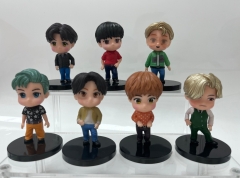 7PCS/SET K-POP BTS Bulletproof Boy Scouts Cartoon Anime PVC Figure Toy