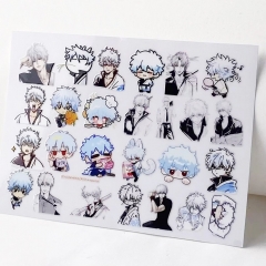 银魂坂田银时镂空立体防水笔保温杯装饰贴纸UV转印贴水晶标定制卡
