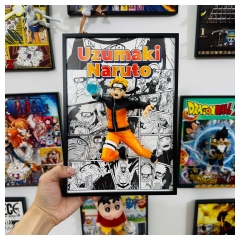 A4 Naruto Uzumaki Naruto Stereographic 3D Framed Anime Figure Best Gift for Ornament