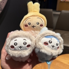 冬日款毛领睡衣系列乌萨奇吉伊小八玩偶玩具包挂件毛绒公仔装饰品