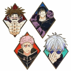4 Styles Jujutsu Kaisen Cartoon Pin Anime Alloy Brooch