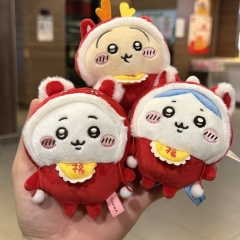 新年恭喜发财春节祝福语乌萨奇小八吉伊舞狮毛绒公仔包挂件