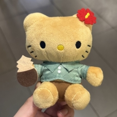 新款联名夏威夷檀香山黑皮猫咪菠萝饼干挂件毛绒公仔包挂饰