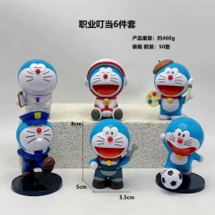 6PCS/SET Doraemon Cartoon Anime PVC Figure Toy