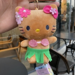 眼镜黑皮猫咪泳圈挂件小白狗库洛米美乐蒂毛绒公仔挂饰