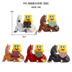 OPP Bag）5PCS/SET SpongeBob SquarePants Cartoon Anime PVC Figure Toy